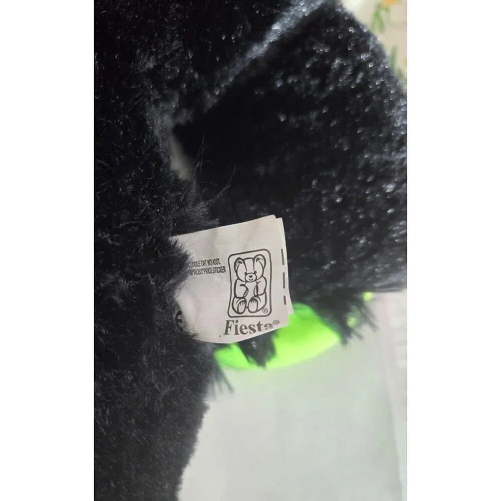 Fiesta Black Zombie Cat with Green Accents & Witch Hat and Blood‎ Shot Eyes